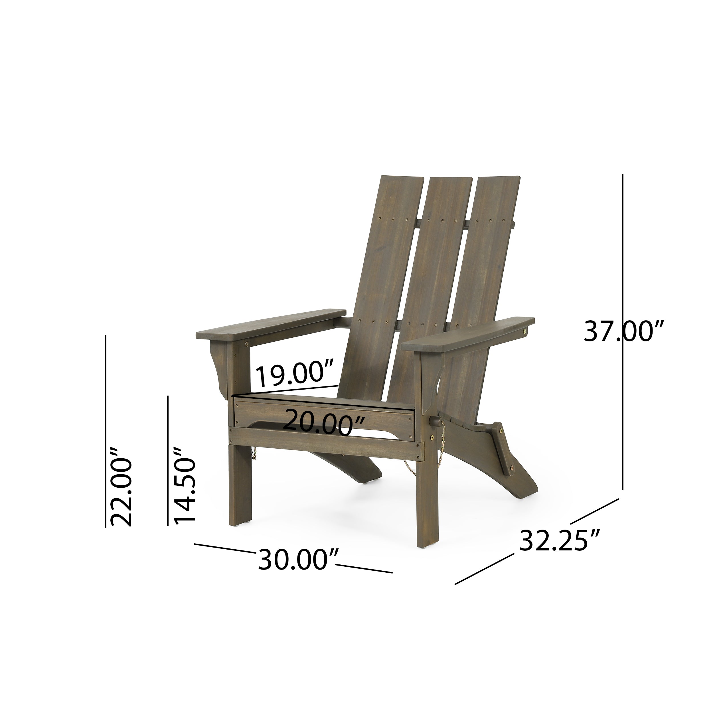 Gurekam Outdoor Acacia Wood Foldable Adirondack Chairs, Set of 2