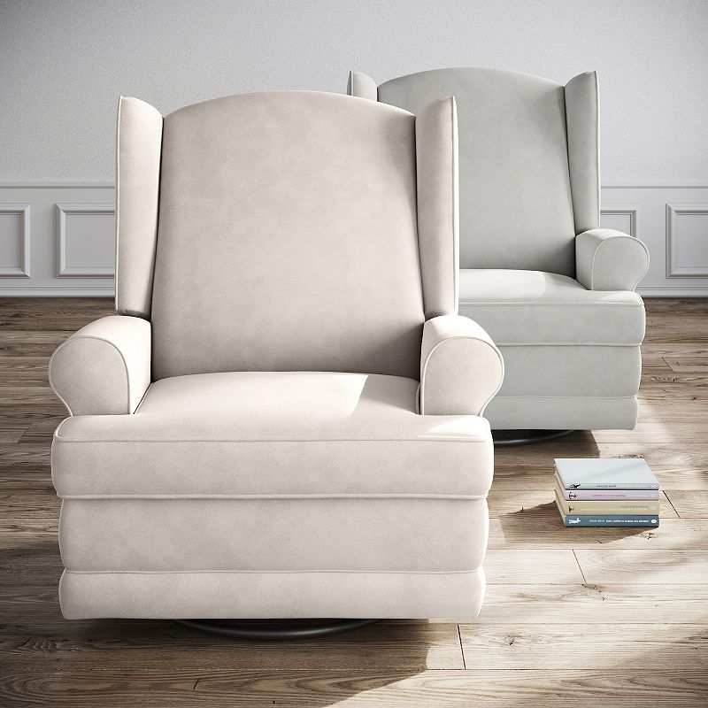 Storkcraft Serenity Wingback Upholstered Recliner Glider