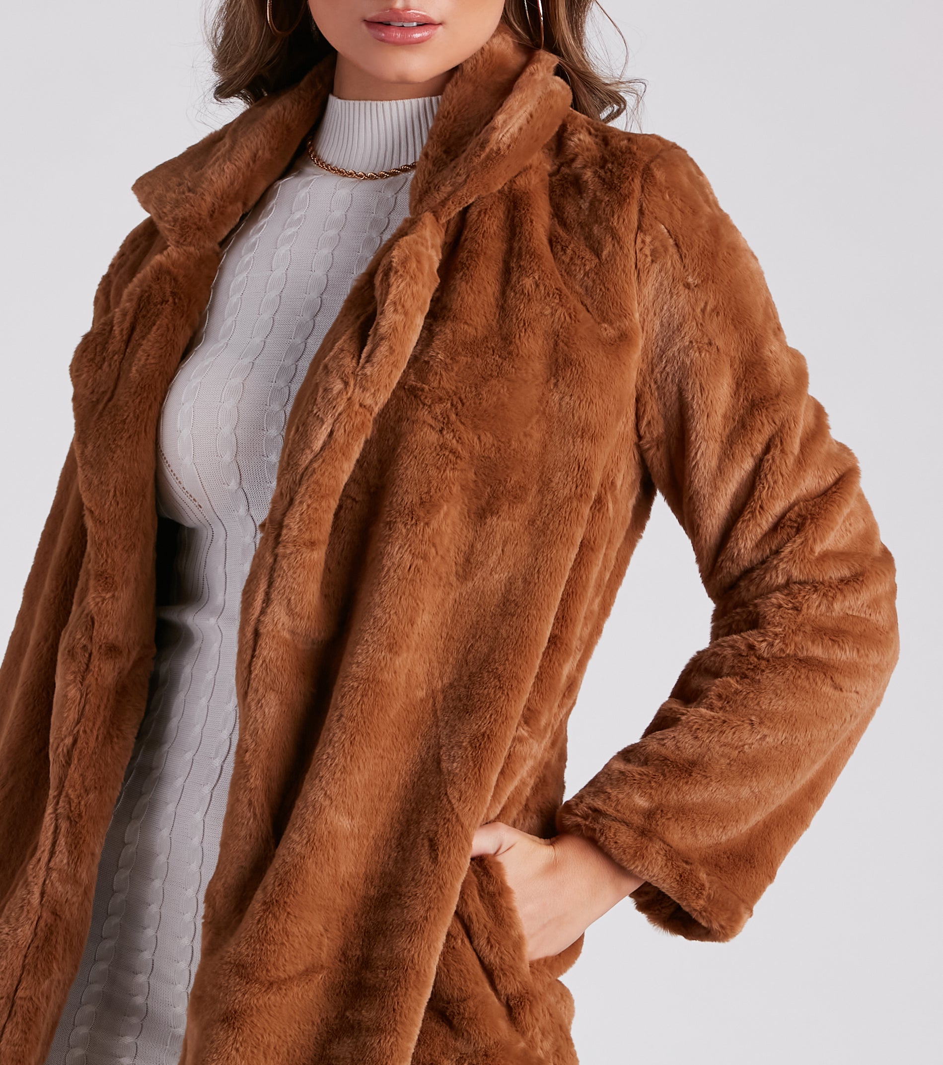 Always Luxe Faux Fur Long Coat