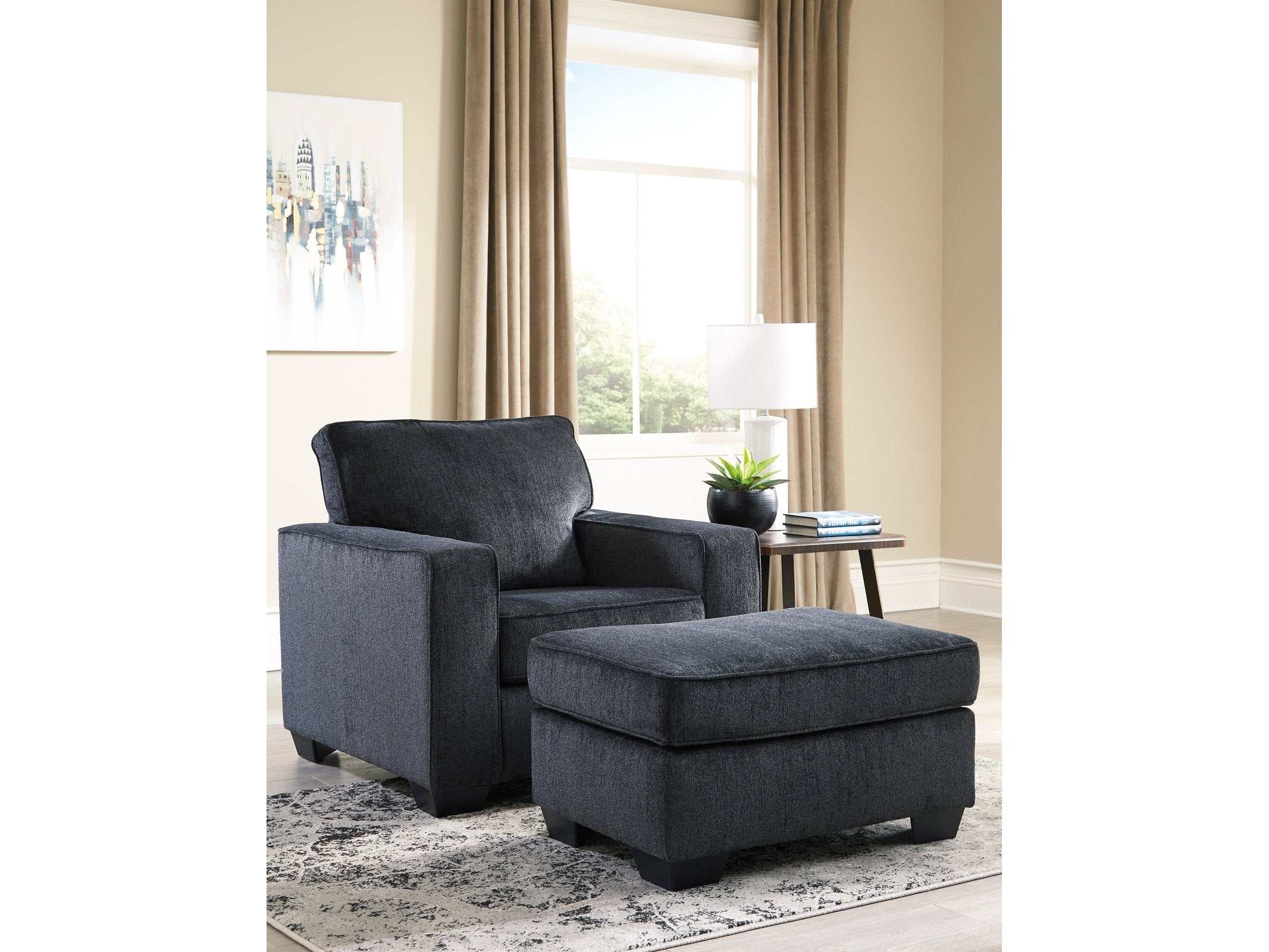 (Online Special Price) Altari Chair & Ottoman Set / 2pc