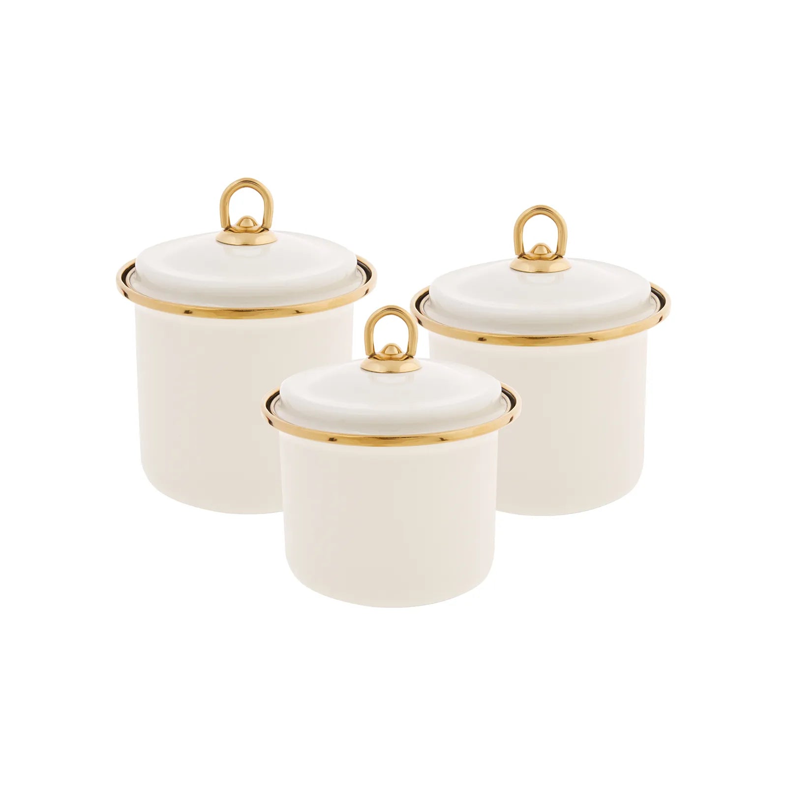 Karaca Retro Cream 3 Pcs Enamel Storage Container 153.03.06.5034