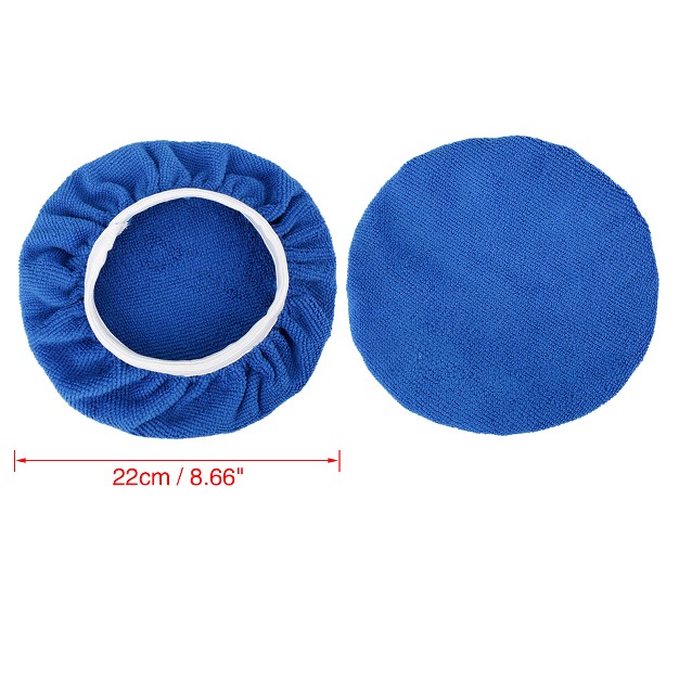 Unique Bargains Microfiber Car Polishing Waxing Bonnet Buffing Pad Cover Navy Blue 8 Pcs