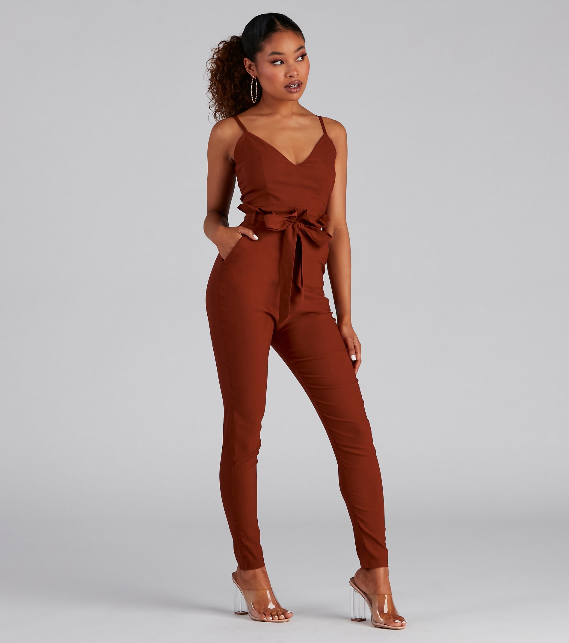 Poised And Tapered Paperbag Jumpsuit