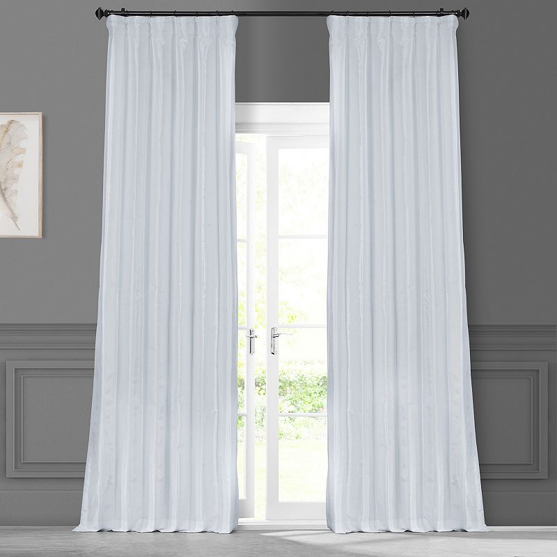 EFF 1-Panel Solid Faux-Silk Taffeta Window Curtain