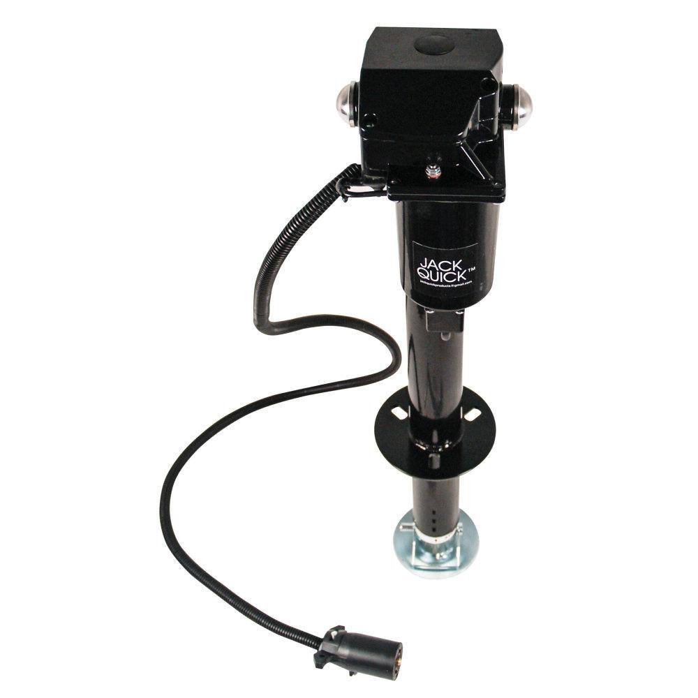 Quick Products 3000 Electric Tongue Jack with 7 Way Plug in Black JQ-3000-7P