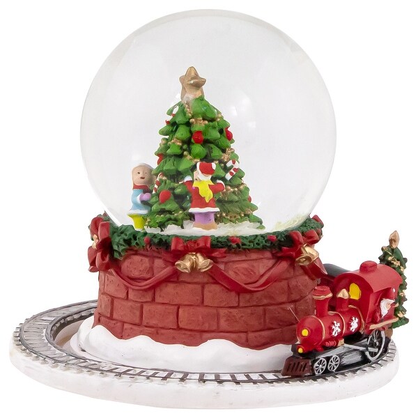 Christmas Tree with Revolving Train Musical Snow Globe