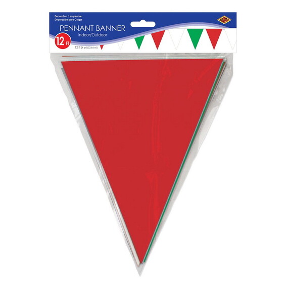 Beistle 50707 Red  White   Green Pennant Banner  a...