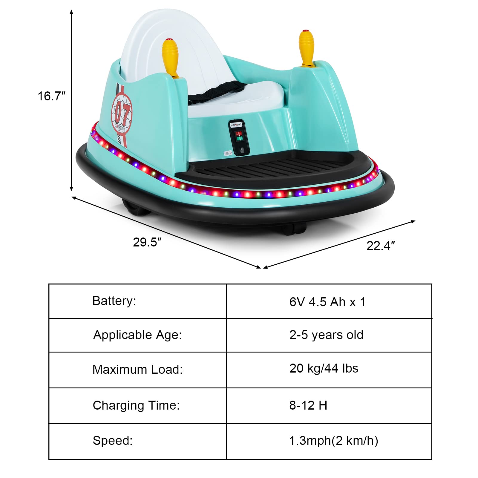 Costzon Bumper Car for Kids, 6V Battery Powered Electric Vehicle w/ Remote Control