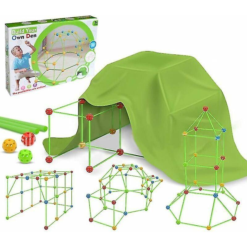 Children's Tent ， Diy Fort Children's Hut Building Kit， Castle Tunnel Tent Toy， Indoor Outdoor (light Ball 45 Stick 75 With Tent)