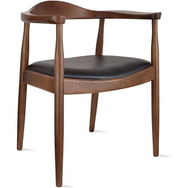 Oak and Faux Leather Dining Armchair