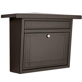 Architectural Mailboxes Frank Lloyd Wright Collection Stainless Steel Medium Locking Beachy Wall Mount Mailbox 2427RZ-10