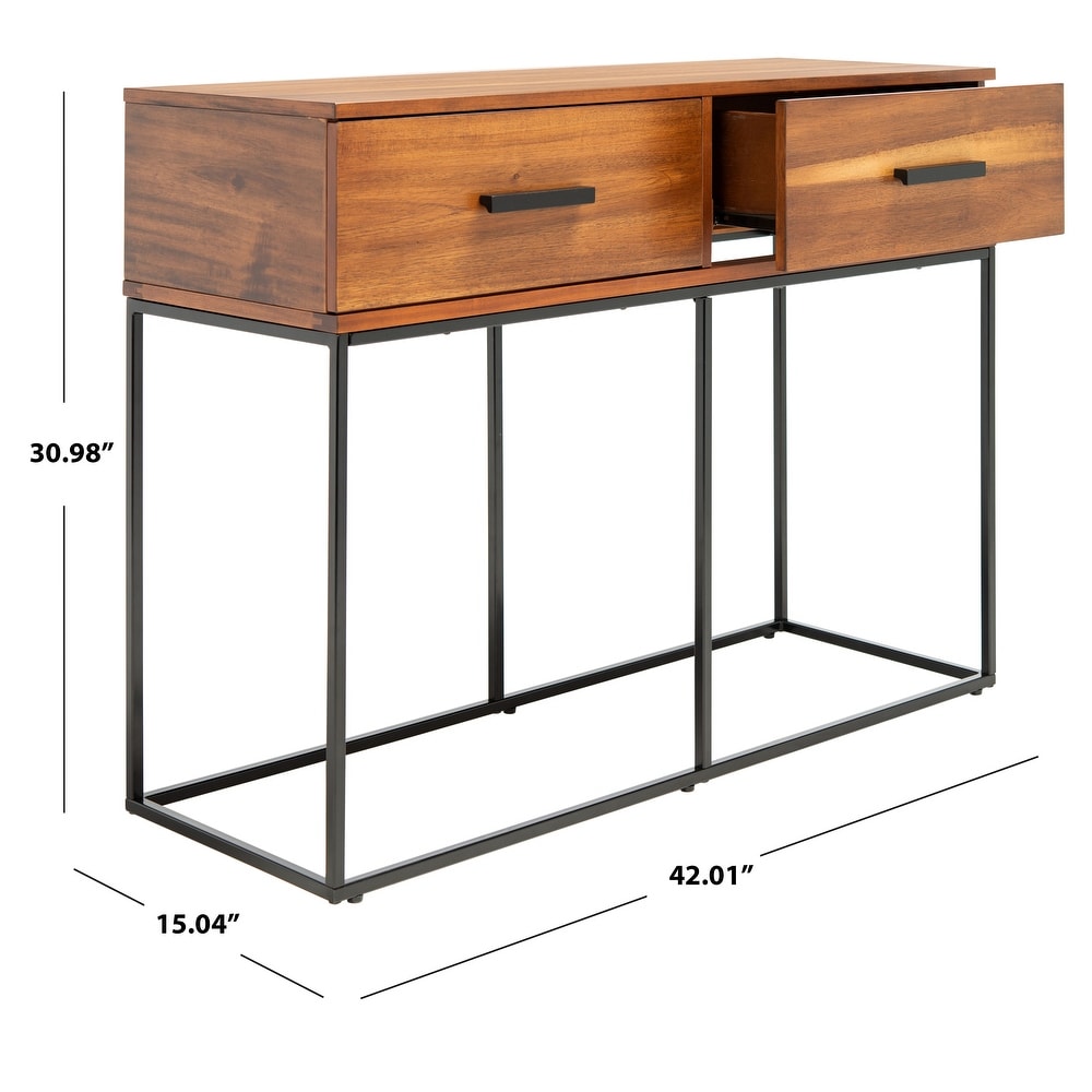 SAFAVIEH Marquise Brown/ Black 2 Drawer Console Table   42\