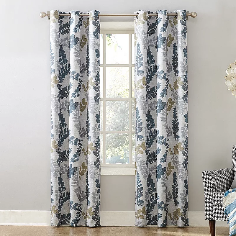 Sun Zero 2-Pack 100% Blackout Theater Grade Solita Botanical Curtain