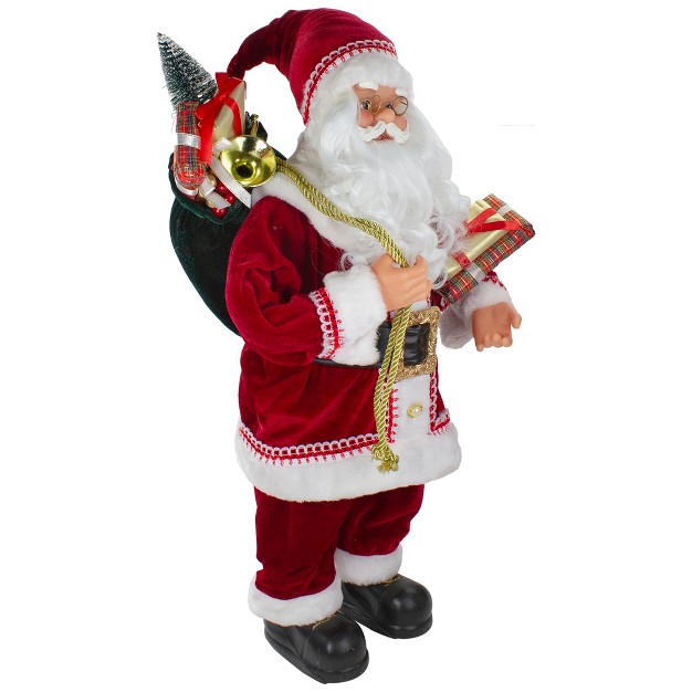 Northlight 2 x27 Standing Curly Beard Santa Christmas Figure With Presents