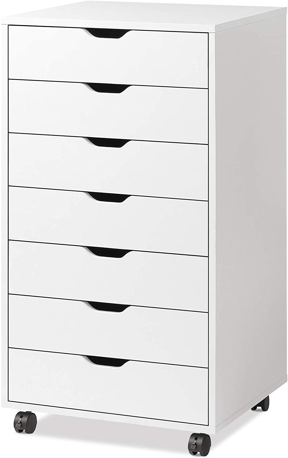 DEVAISE 7 Drawers Dresser, Tall Chest for Clost and Bedroom, White