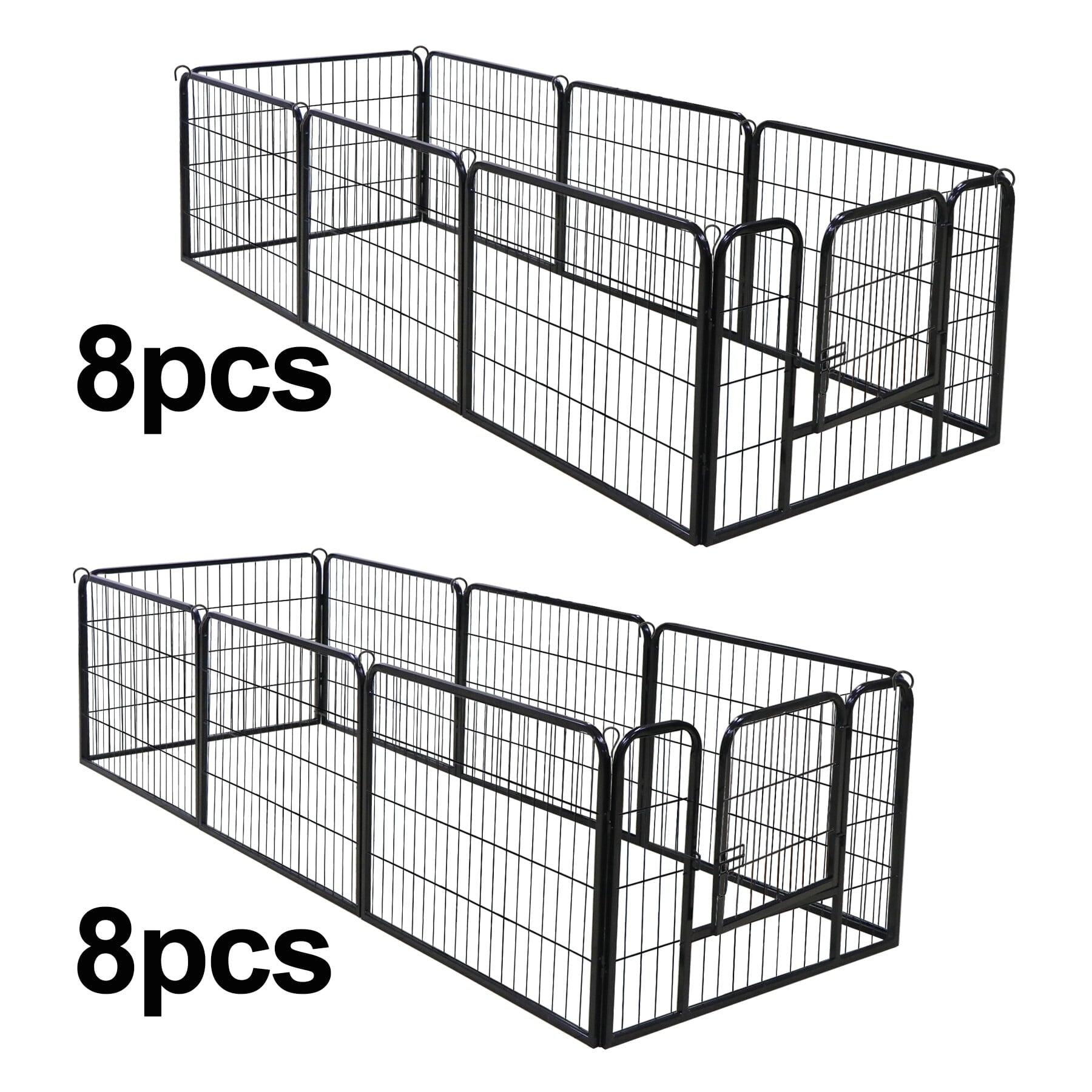 HomGarden 16 Panels 24'' Height Large Dog Playpen， Portable Puppy Exercise Pen Indoor Outdoor Dog Fence W/ Doors