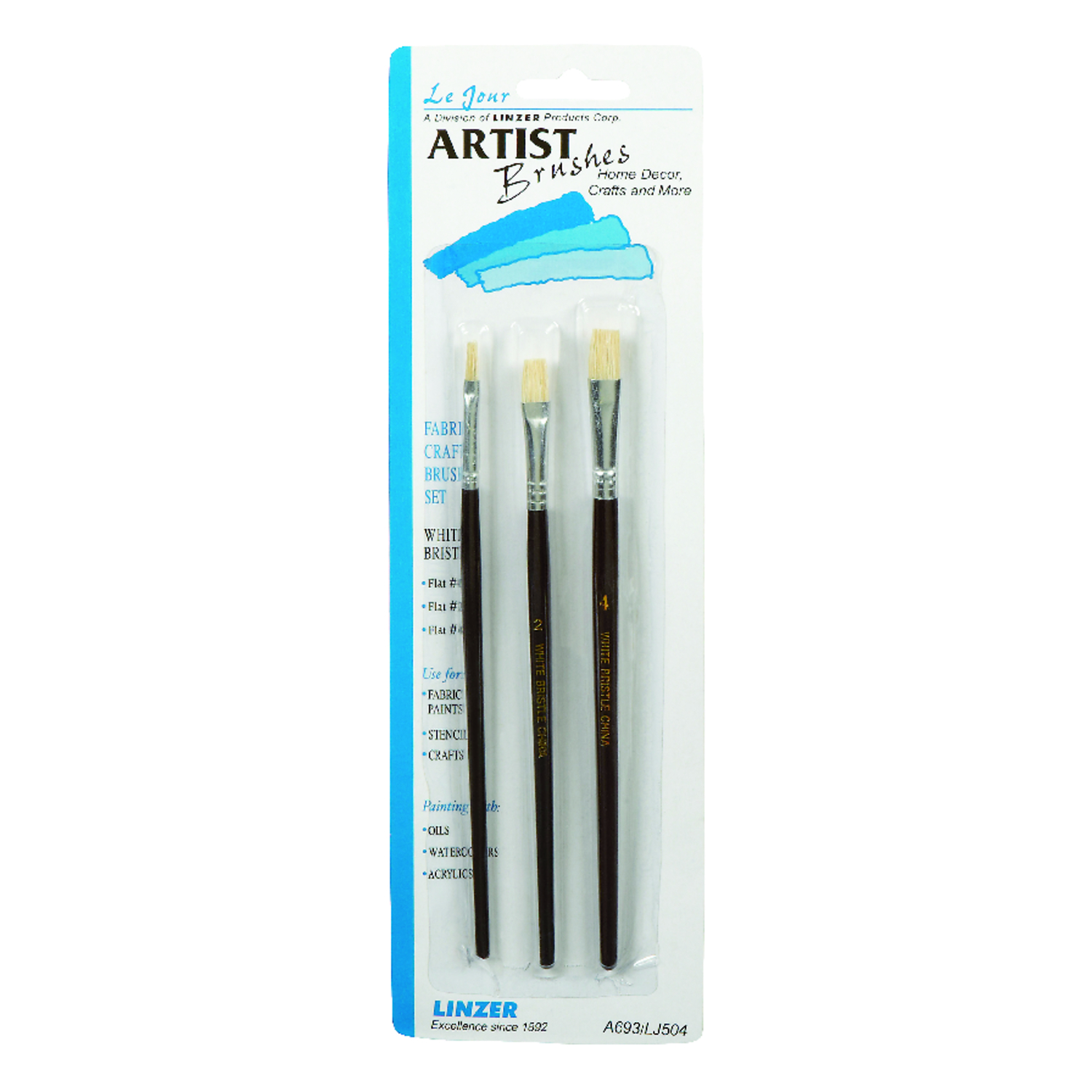 Linzer No. 0/2/4 Flat Artist Paint Brush Set