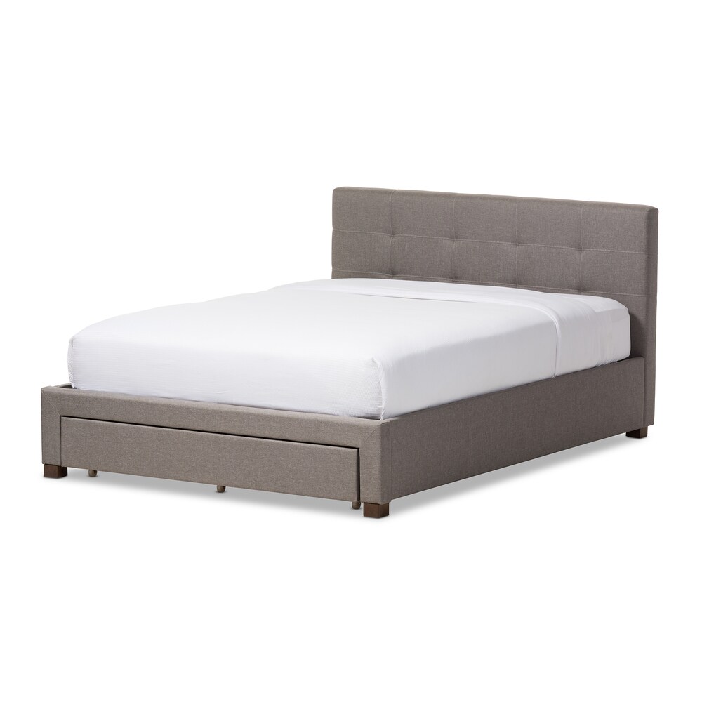 Contemporary Tufted Upholstered Storage Platform Bed by Baxton Studio