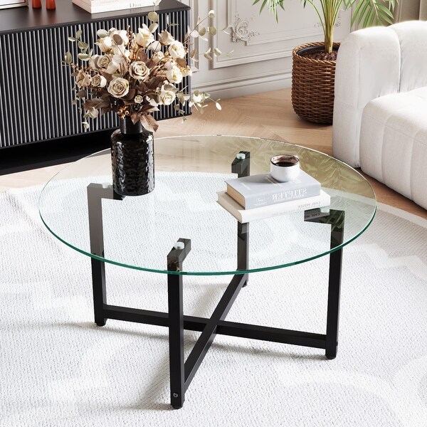 3 Piece Coffee Table Set， Includes 1 Round Coffee Table and 2 Small End Table Sofa Side Table， Living Room Table Set Table Set