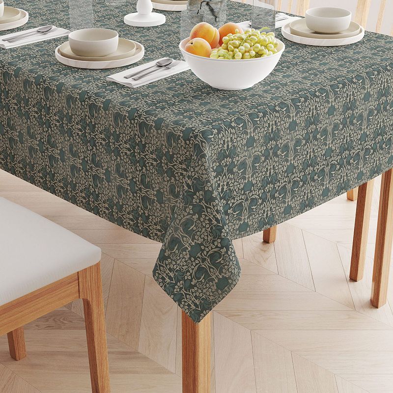 Rectangular Tablecloth， 100% Cotton， 52x104， Floral 49