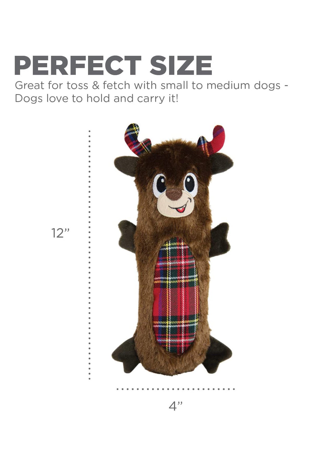 Outward Hound Stuffing Free Reindeer Dog Toy