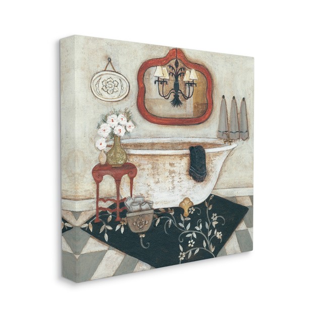 Stupell Industries Bathroom Interior Soft Vintage Home Charm Gallery Wrapped Canvas Wall Art 17 X 17