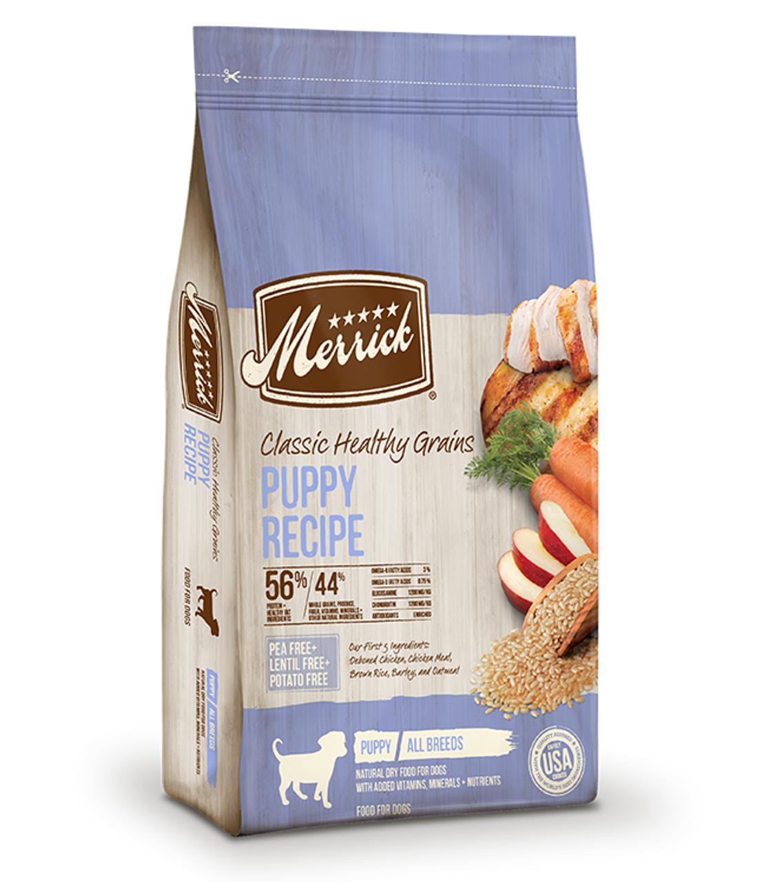 Merrick Classic Healthy Grains Puppy Recipe Dry Dog Food， 12 Lbs.