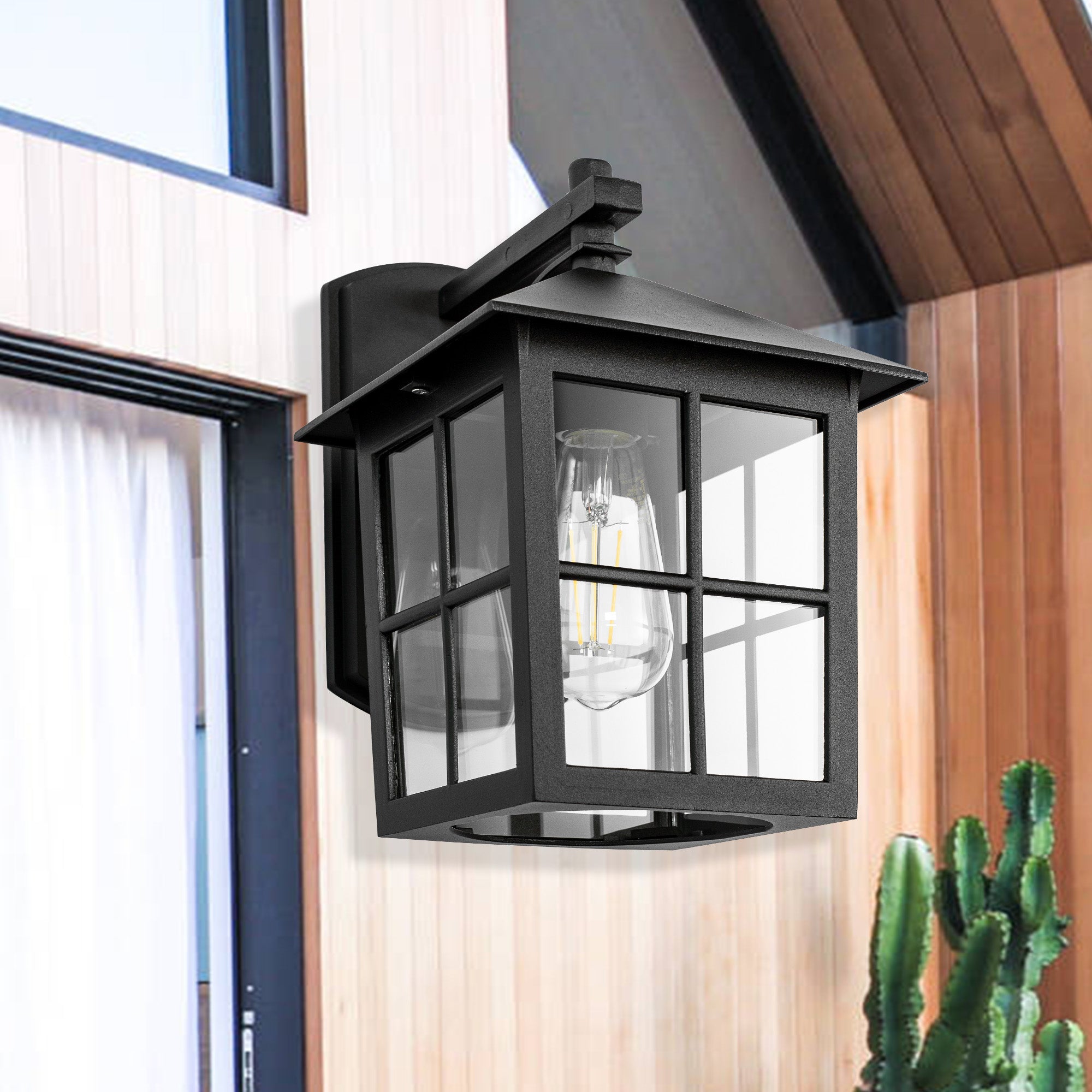 Outdoor Light Fixtures Wall Mount 1/2 Pack Black Waterproof IP65 Hard-Wired