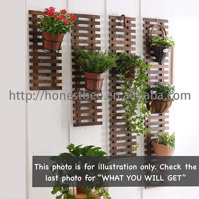 Wood Trellises Christmas Decorations Supplies  Wall Planter for Indoor Plants Air Plant Succulent Holder Large Wall Decor for Ou