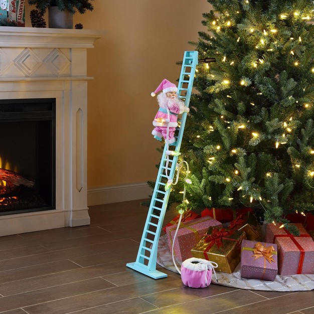 Animated amp Musical Pastel Super Climbing White Santa