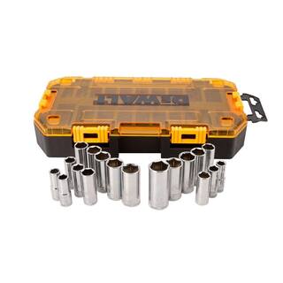 DW 38 in. Drive Deep Combination Socket Set with Case (20-Piece) DWMT73812