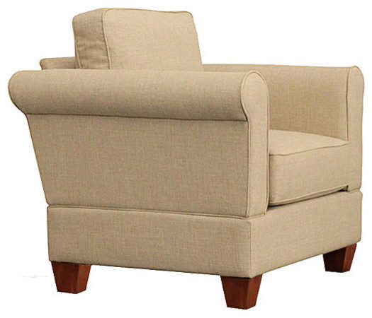 Georgetown Chair With Oak Legs   Transitional   Armchairs And Accent Chairs   by Small Space Seating  Houzz