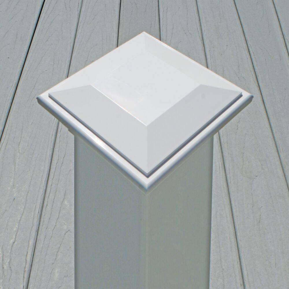 Veranda 4 in. x 4 in. White Contemporary Post Cap with Glue 73019099