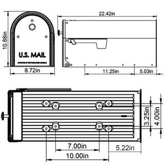 Architectural Mailboxes Edwards Black Large Steel Post Mount Mailbox EM160BAM