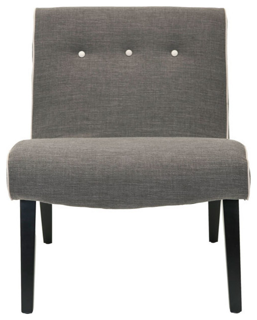 Dale Chair With Buttons Charcoal Brown   Transitional   Armchairs And Accent Chairs   by Rustic Home Furniture Deco  Houzz