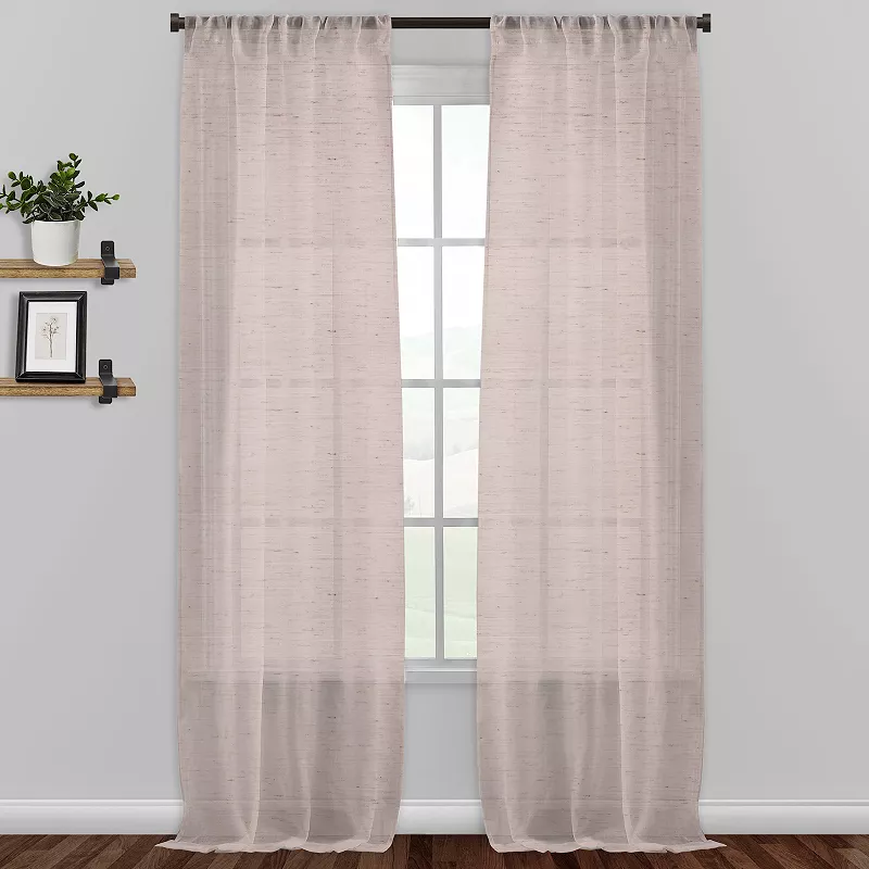 B. Smith Vandam Linen Blend Sheer Window Curtain Panel