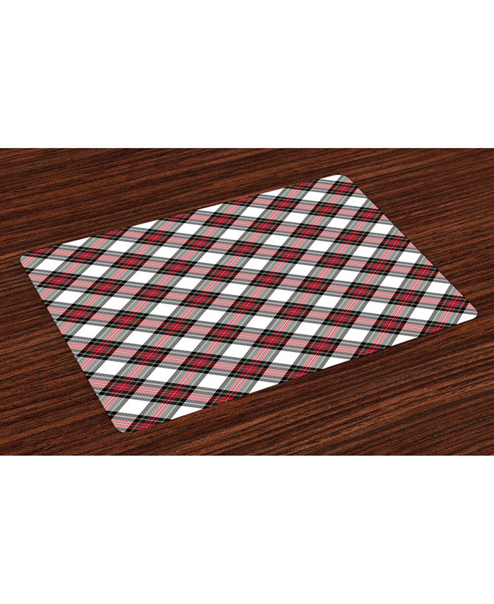 Ambesonne Tartan Place Mats Set of 4