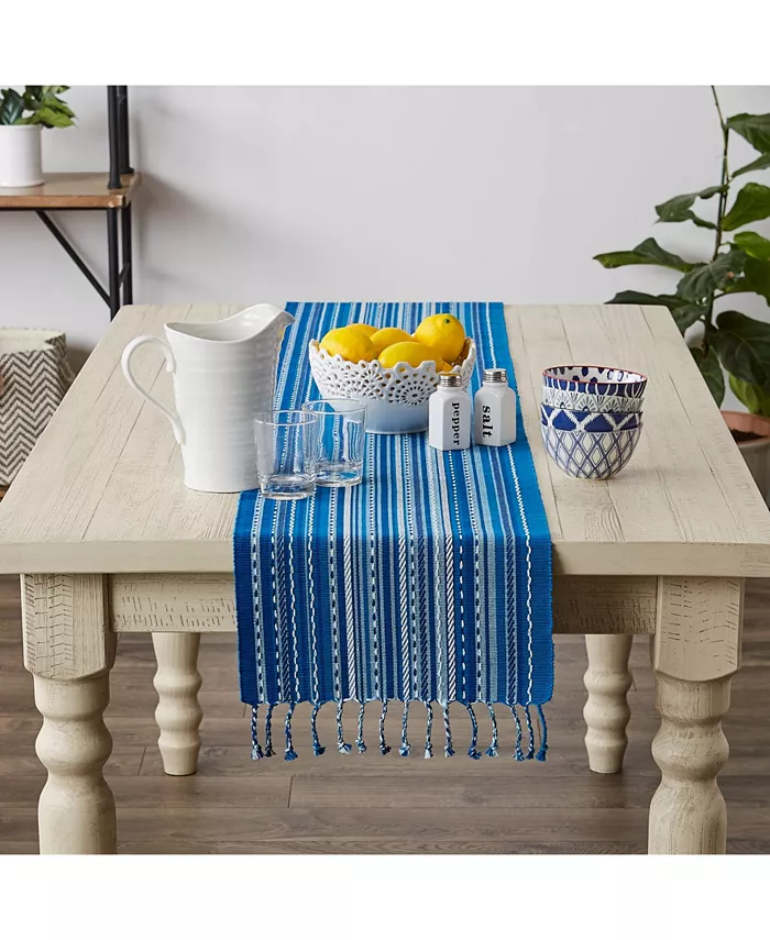 Design Imports Stripe with Fringe Table Runner