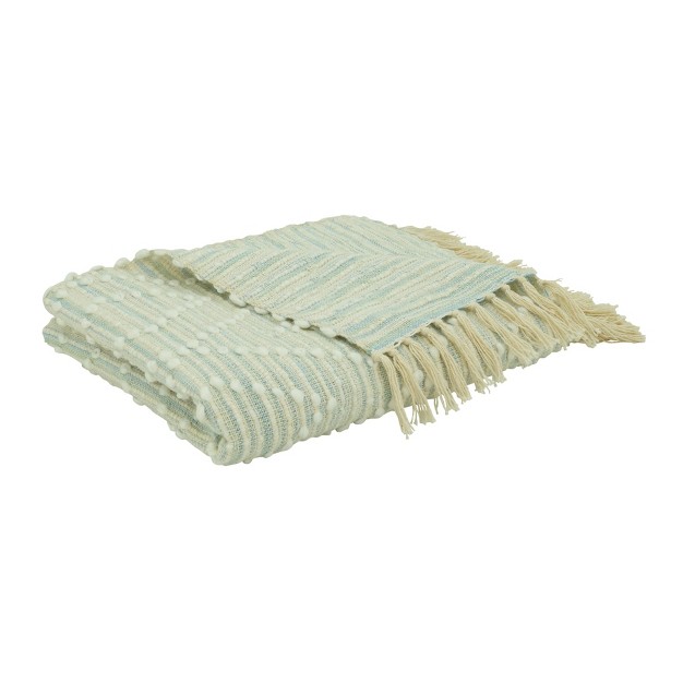 Saro Lifestyle Cotton Throw With Woven Stripes And Diamond