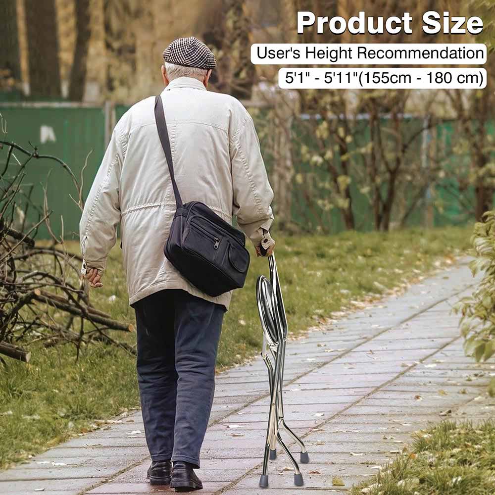 Yescom Medical Folding Walking Cane w/ Seat Lightweight Stool