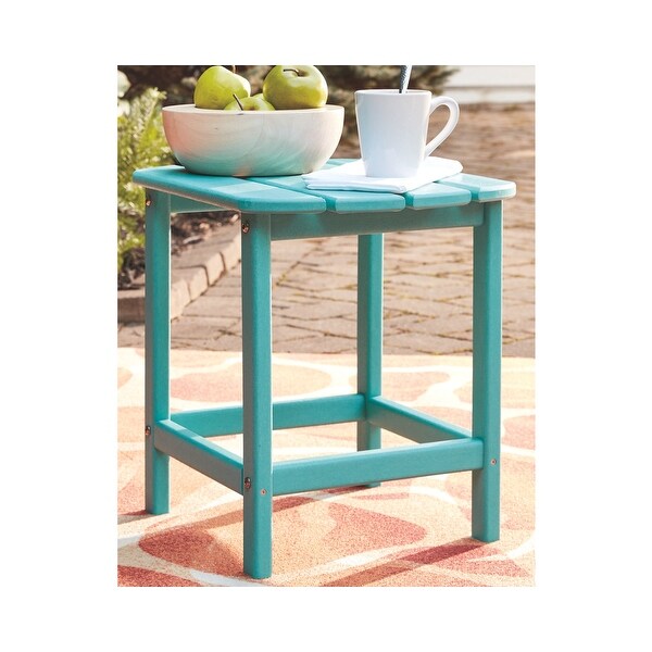 Signature Design by Ashley Sundown Treasure Turquoise Outdoor Poly All Weather Rectangular End Table