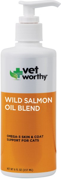 Vet Worthy Wild Alaskan Salmon Oil Blend Cat Supplement， 8-oz bottle