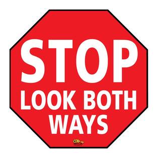 Mighty Line 12 in. Stop Look Both Ways Floor Sign StpLkBWay12