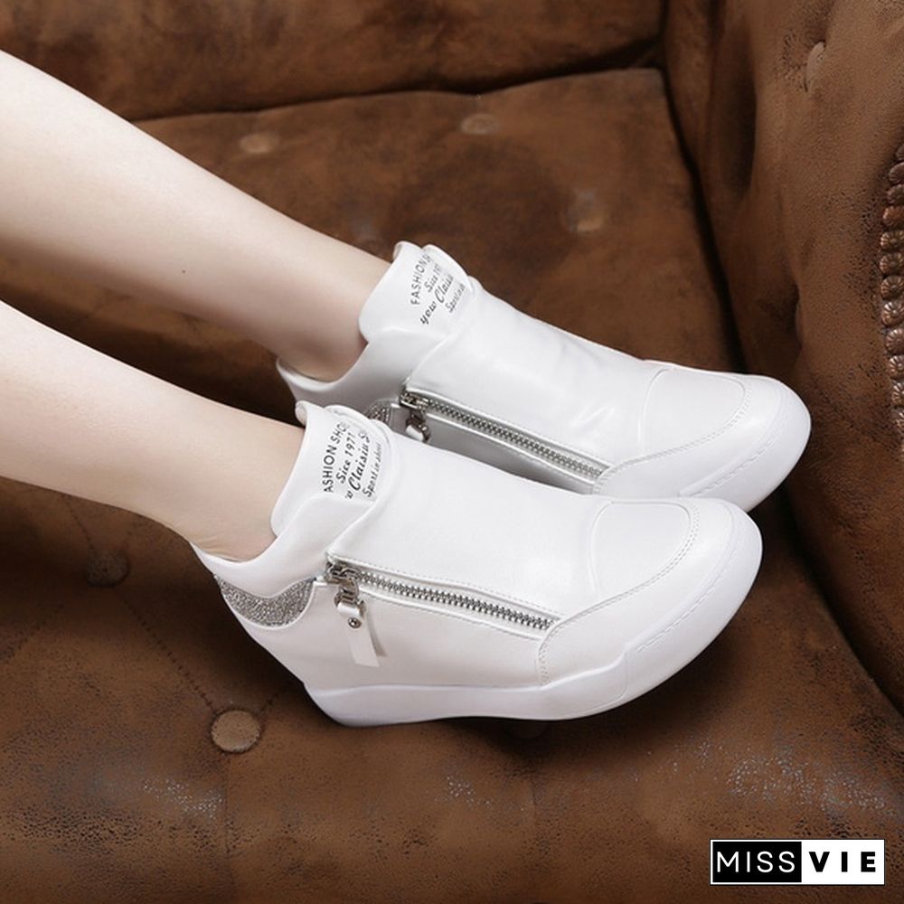 New Fashion High Quality Women's Small White Shoes High Heels Sneaker Sports Platform Shoes