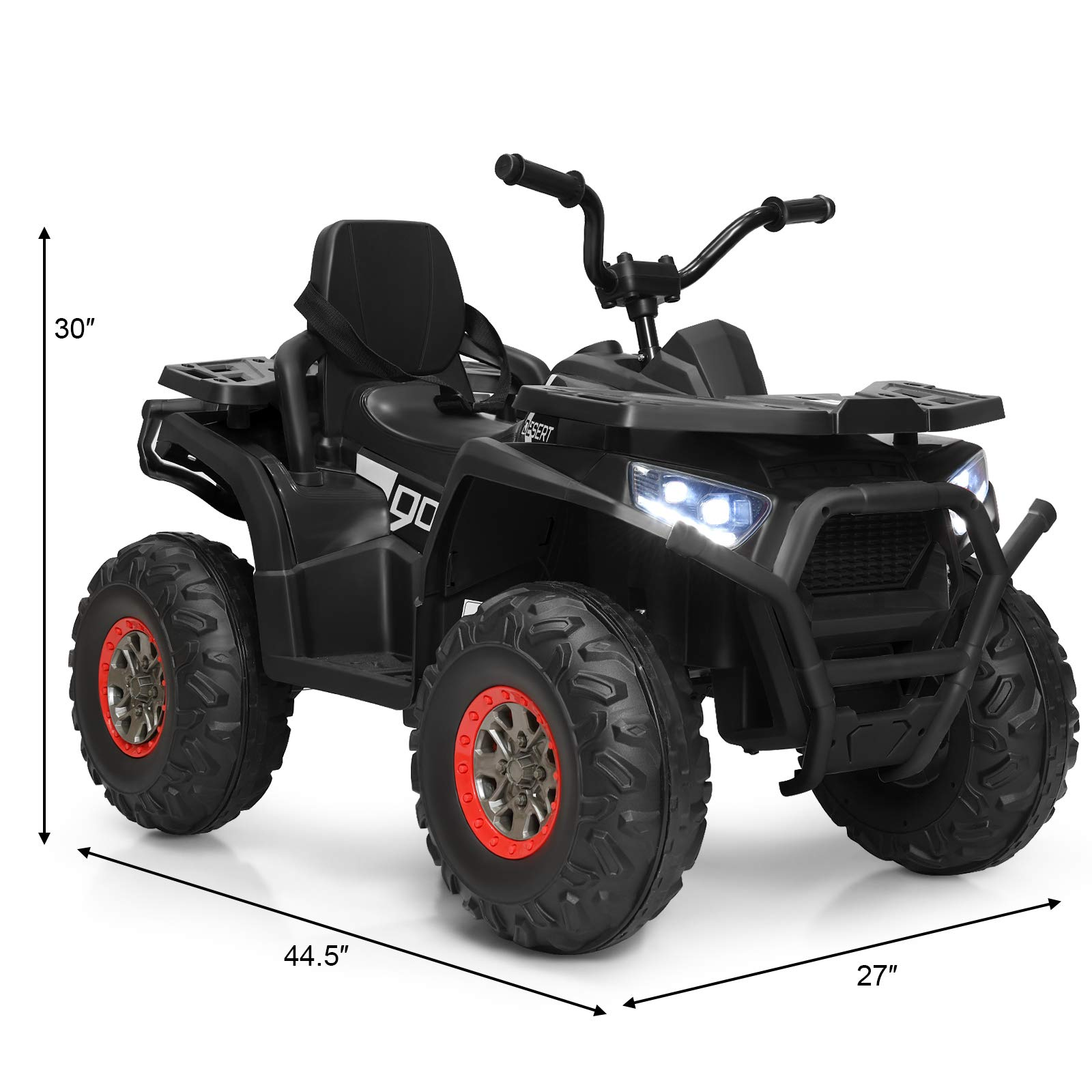 Costzon Kids ATV, 12V Battery Powered Electric Vehicle w/ Safety Belt