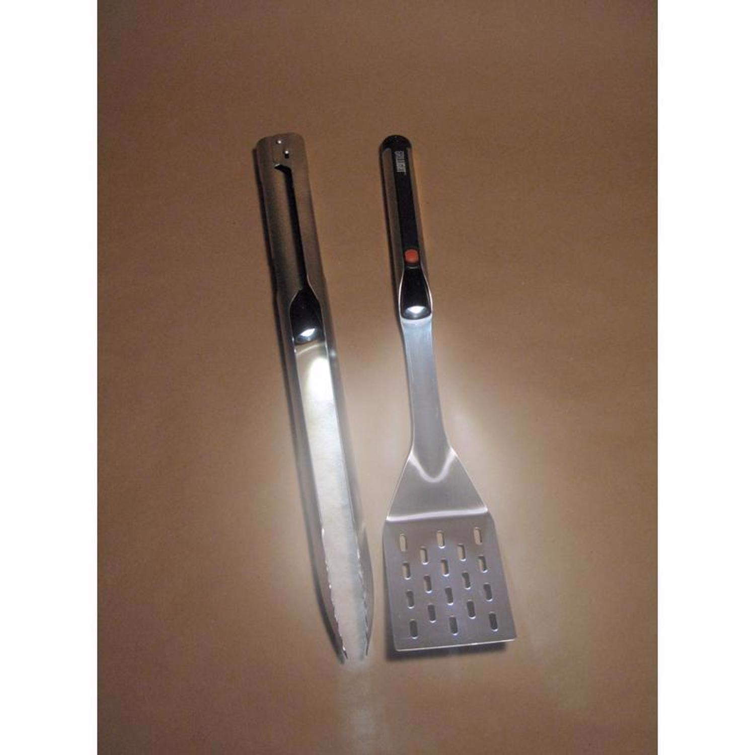 Grillight Stainless Steel Black/Silver Grill Tool Set 2 pc