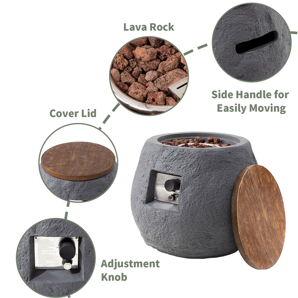 Outdoor Propane Firepit and Side Table   23\