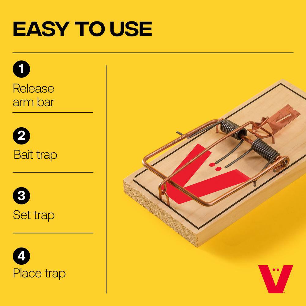 Victor Metal Pedal Indoor and Outdoor Sustainably Sourced FSC Wood Snap Mouse Trap (4-Count) M156