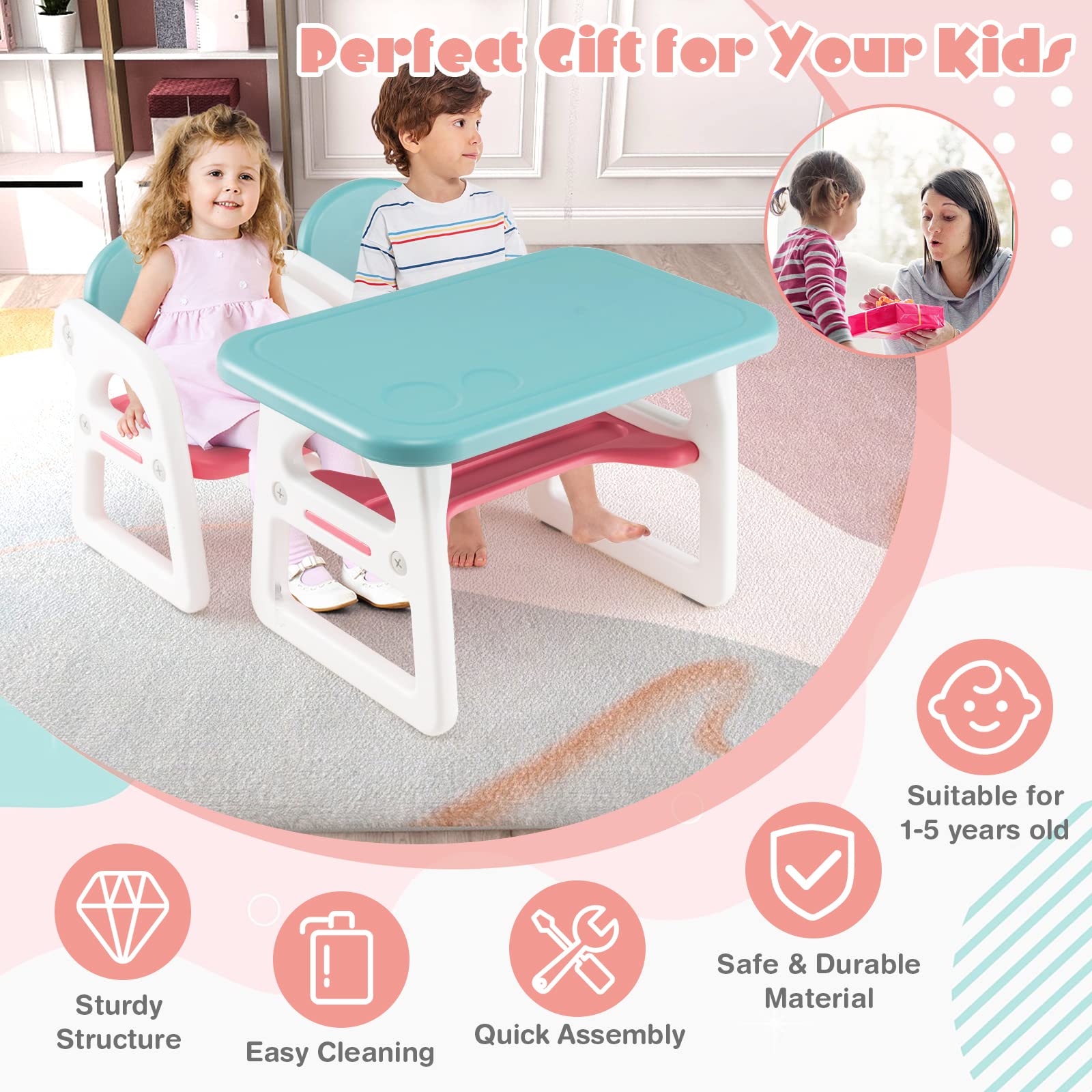 Costzon Kids Table and Chair Set