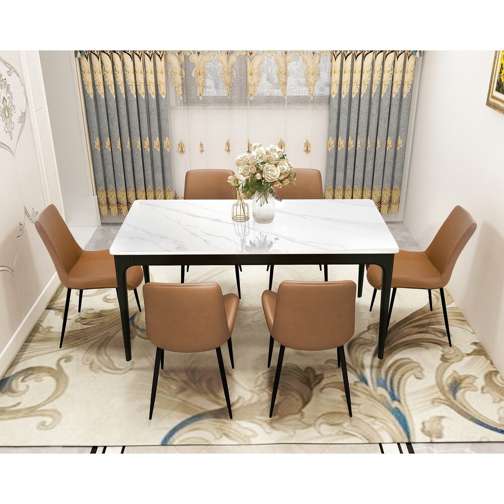 Dining Table Sintered Stone Marble Dining Table Porcelain Table top Sturdy legs Aluminium oy legs Table